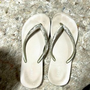 J.Crew flip flops- silver with silver glitter size 6; $5 or FREE w/bundle